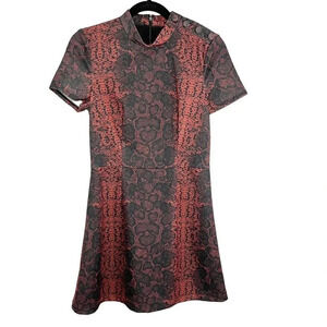 Hutch Red Snake Mockneck Sheath Mini Dress Women's Size Small New With Tags